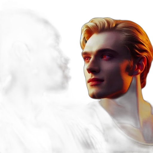 face, concept art, photorealistic, fantasy art, comic book art, neon lights, outer space, fire transparent PNG cut-out