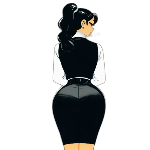 dress, staff, jacket, cartoon, concept art, comic book art, pixel art, monochrome transparent PNG cut-out