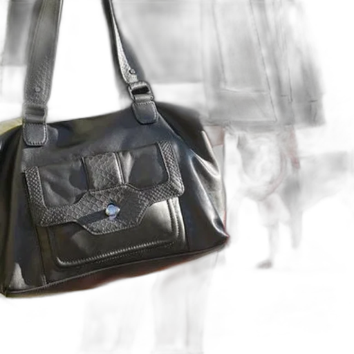 photorealistic, 3d render, concept art, stylish, black, handbag, unique, design transparent PNG cut-out