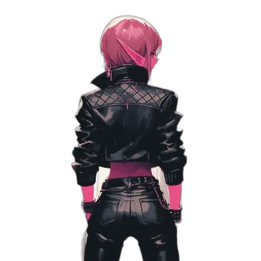 jacket, weapon, robot, staff, concept art, cyberpunk, comic book art, 3d render transparent PNG cut-out