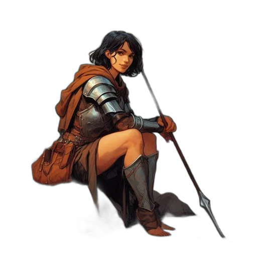 sword, staff, weapon, fantasy art, concept art, comic book art, pixel art, earth tones transparent PNG cut-out