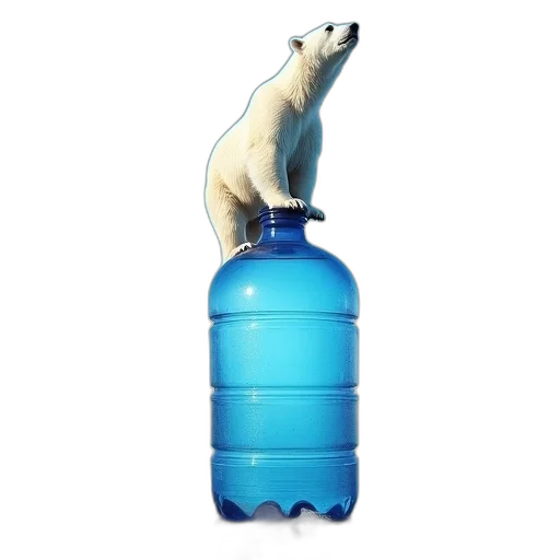 bottle, animal, creature, 3d render, concept art, vaporwave, polar, bear transparent PNG cut-out
