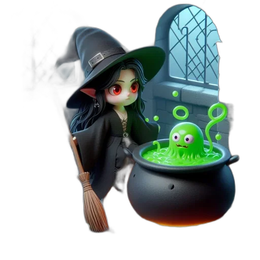 hat, staff, fantasy art, concept art, 3d render, pixel art, inside, dimly transparent PNG cut-out