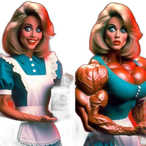 comic book art, concept art, 3d render, photorealistic, side-by-side, comparison, between, woman transparent PNG cut-out