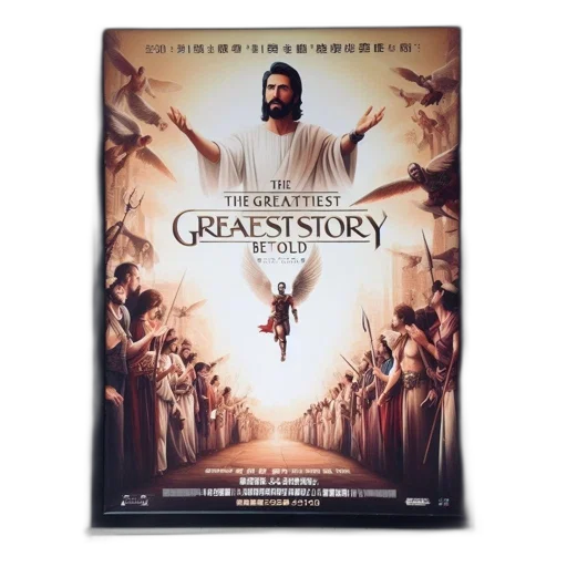 prominent, movie, poster, advertises, greatest, story, ever, told transparent PNG cut-out