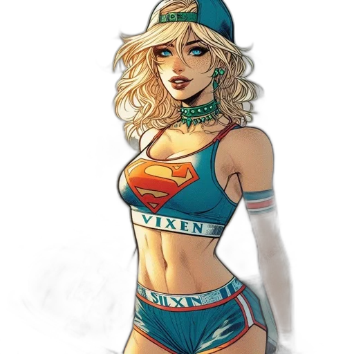 comic book art, concept art, cartoon, fantasy art, colorful, blue, blonde-haired, woman transparent PNG cut-out