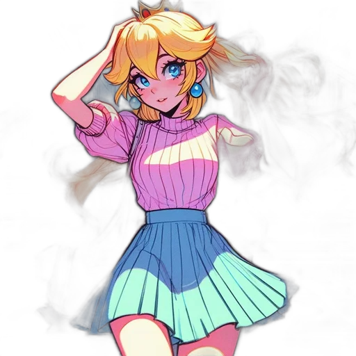dress, staff, jacket, vaporwave, pixel art, concept art, anime, neon lights transparent PNG cut-out