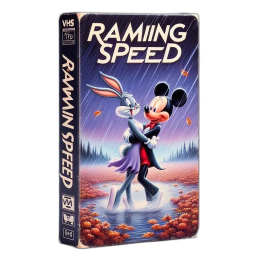 concept art, nostalgic, vhs, cover, depicts, bugs, bunny, mickey transparent PNG cut-out