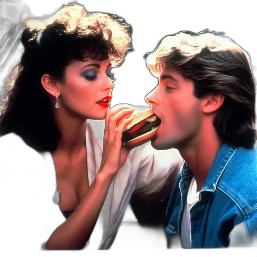 food, vaporwave, neon lights, fog, fire, underwater, couple, man transparent PNG cut-out