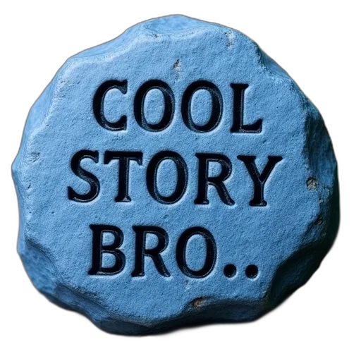 jacket, hat, 3d render, blue, stone, words, cool, story transparent PNG cut-out