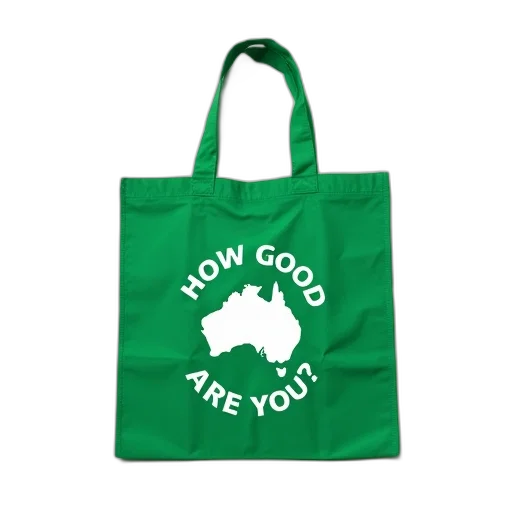 green, reusable, shopping, bag, words, how, good, written transparent PNG cut-out