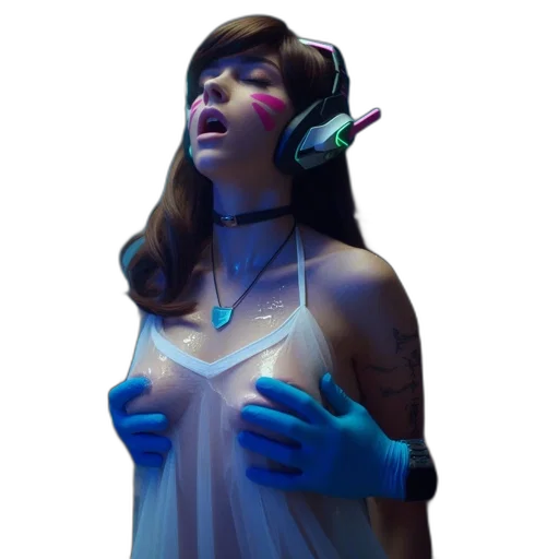 concept art, cyberpunk, vaporwave, fantasy art, neon lights, blue, neon, pastel transparent PNG cut-out