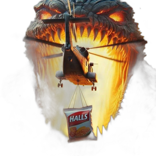 dragon, concept art, fantasy art, 3d render, photorealistic, fire, fearsome, emerges transparent PNG cut-out