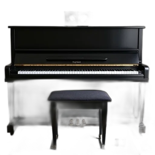 furniture, 3d render, black, grand, piano, closed, lid, positioned transparent PNG cut-out