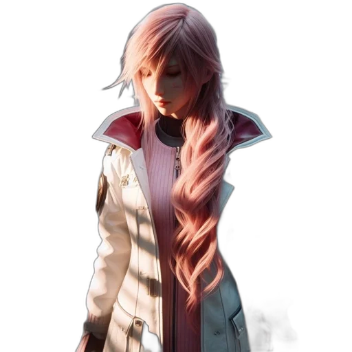 jacket, staff, face, weapon, concept art, fantasy art, anime, pixel art transparent PNG cut-out