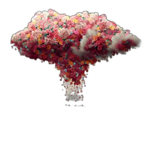 tree, umbrella, crown, flower, pixel art, concept art, 3d render, vaporwave transparent PNG cut-out