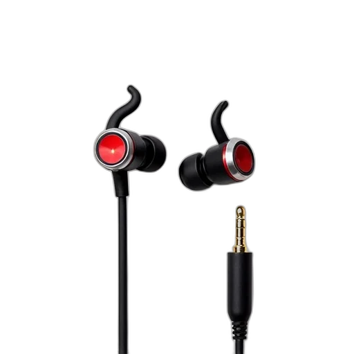 pair, wireless, earphones, black, silver, design, featuring, red transparent PNG cut-out