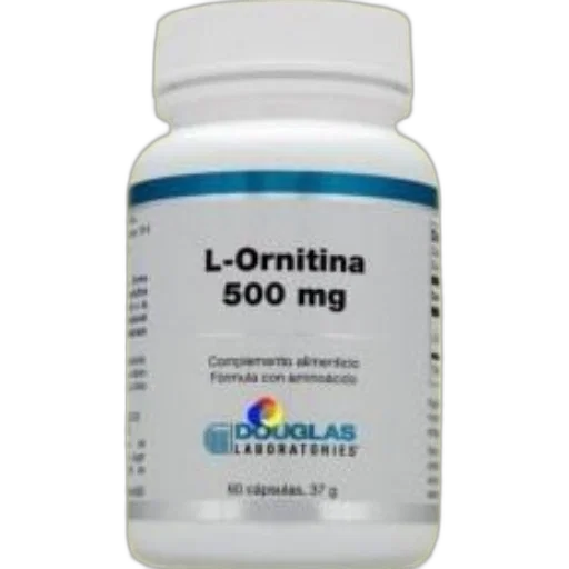 bottle, l-ornitina, 500, capsules, douglas, laboratories, containing, 37g transparent PNG cut-out
