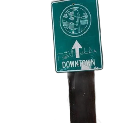 staff, crown, city street, green, sign, arrow, pointing, word transparent PNG cut-out