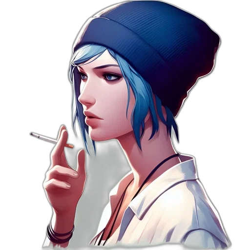 hat, face, staff, jacket, concept art, pixel art, anime, fantasy art transparent PNG cut-out