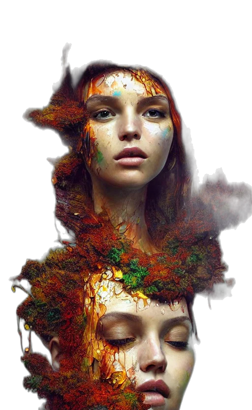 face, mask, crown, hair transparent PNG cut-out