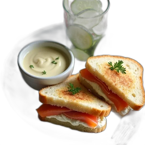 food, photorealistic, plate, variety, items, including, sandwich, bowl transparent PNG cut-out