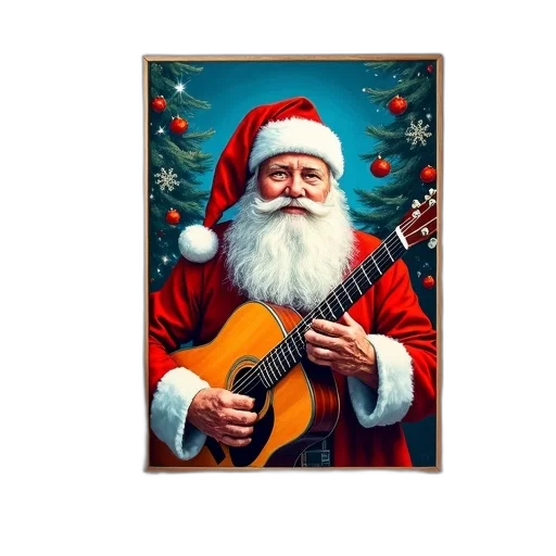 photorealistic, oil painting, pixel art, fantasy art, vibrant, colorful, painting, santa transparent PNG cut-out