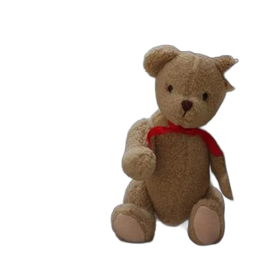 staff, 3d render, photorealistic, beige, teddy, bear, red, ribbon transparent PNG cut-out