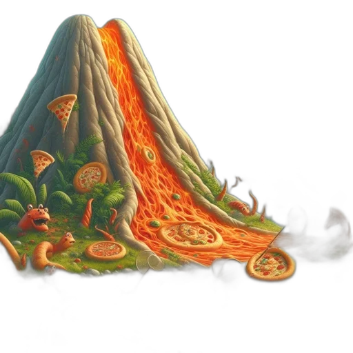 food, dragon, hat, umbrella, concept art, fantasy art, pixel art, 3d render transparent PNG cut-out