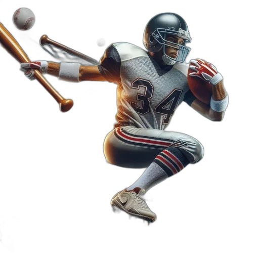 3d render, photorealistic, concept art, fantasy art, american, football, player, wearing transparent PNG cut-out