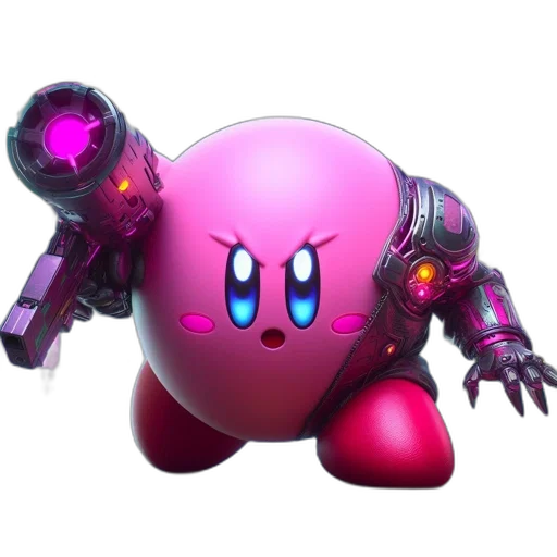 robot, weapon, animal, creature, 3d render, concept art, vaporwave, pixel art transparent PNG cut-out