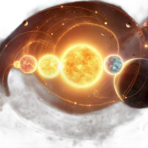 concept art, fantasy art, 3d render, outer space, fire, image, vibrant, solar transparent PNG cut-out