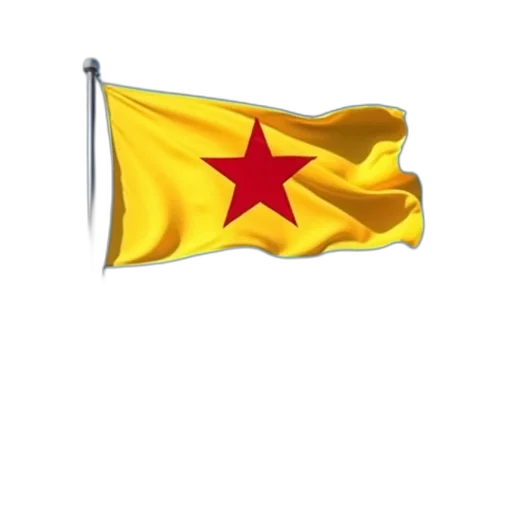 staff, weapon, crown, umbrella, 3d render, yellow, flag, red transparent PNG cut-out