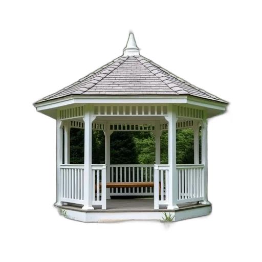building, furniture, umbrella, staff, 3d render, photorealistic, concept art, white transparent PNG cut-out