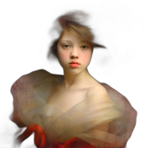 face, dress, mask, hair, photorealistic, oil painting, fantasy art, 3d render transparent PNG cut-out