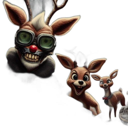 mask, creature, animal, concept art, 3d render, fantasy art, cartoon, gritty transparent PNG cut-out