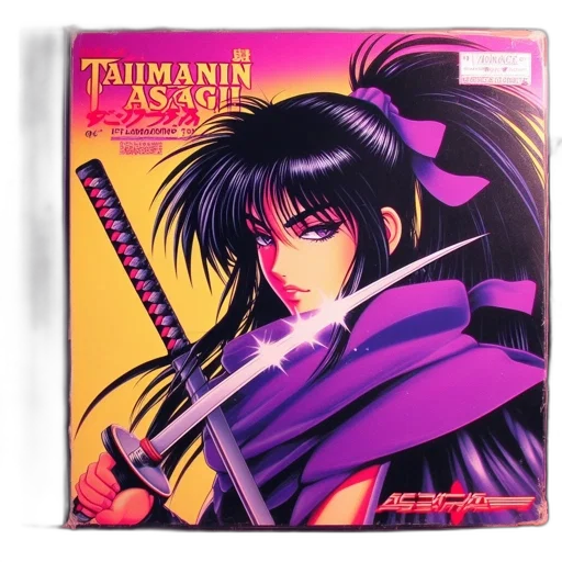 vaporwave, comic book art, concept art, anime, cover, art, taiimanin, asagi transparent PNG cut-out
