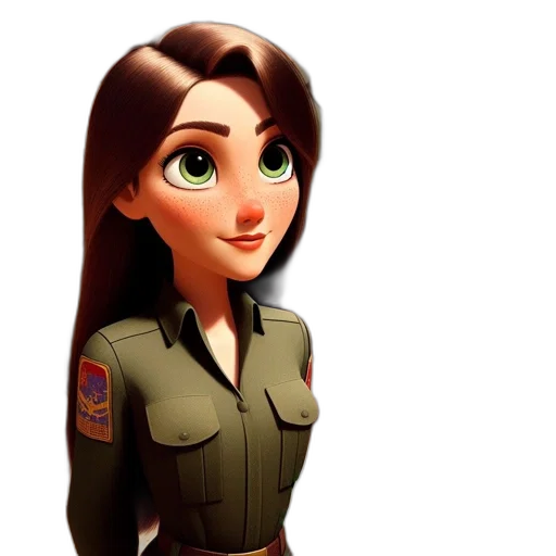 staff, jacket, face, cartoon, 3d render, concept art, photorealistic, green transparent PNG cut-out