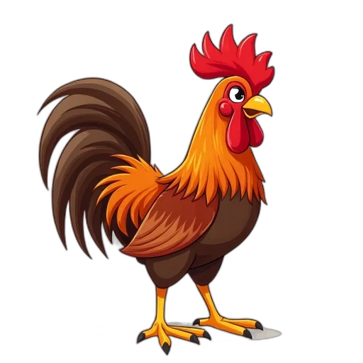 animal, food, 3d render, photorealistic, concept art, pixel art, cartoon, rooster transparent PNG cut-out