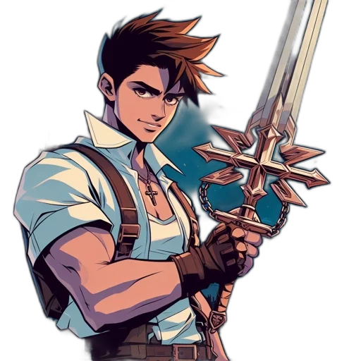 weapon, staff, sword, concept art, pixel art, comic book art, cartoon, blue transparent PNG cut-out