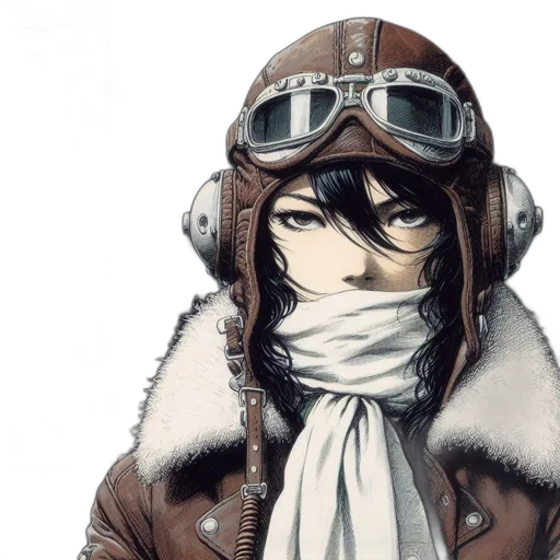 jacket, mask, face, hat, comic book art, concept art, anime, fantasy art transparent PNG cut-out