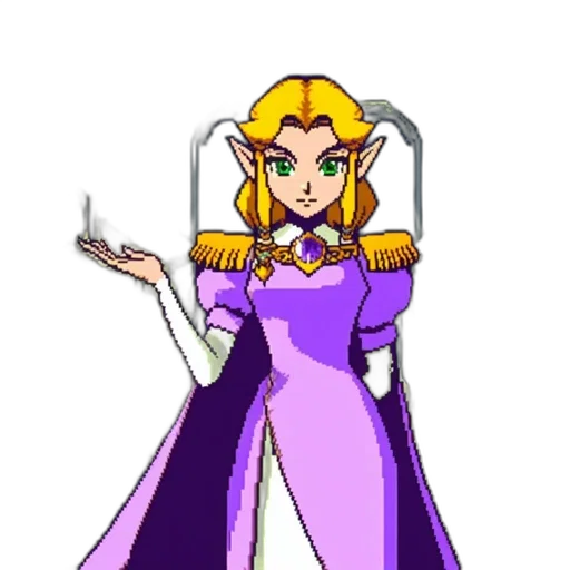 dress, crown, staff, jewelry, pixel art, concept art, cartoon, vaporwave transparent PNG cut-out