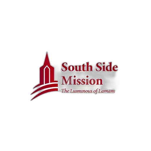 logo, south, side, mission, featuring, stylized, red, white transparent PNG cut-out