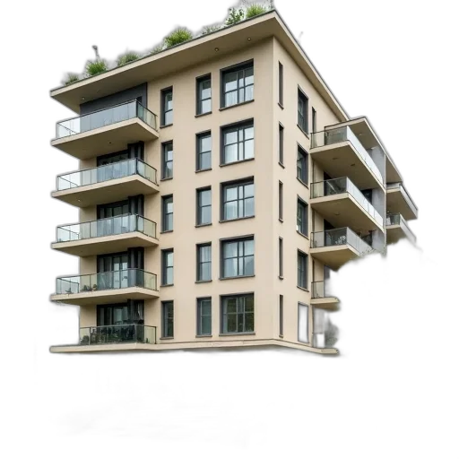 building, furniture, 3d render, photorealistic, concept art, city street, earth tones, modern transparent PNG cut-out