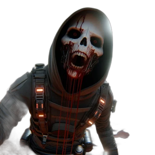 mask, face, creature, 3d render, concept art, photorealistic, outer space, figure transparent PNG cut-out