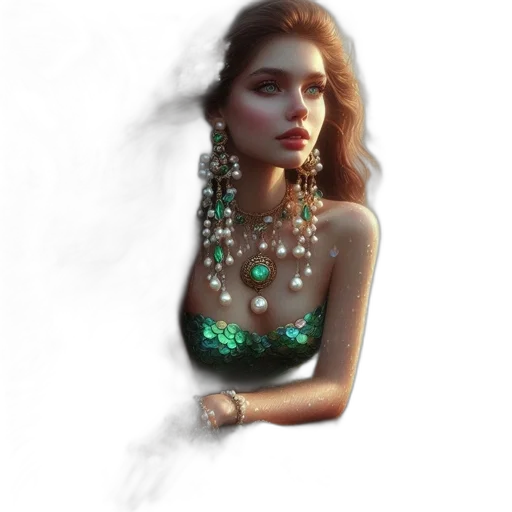 jewelry, dress, crown, fantasy art, photorealistic, pixel art, concept art, neon lights transparent PNG cut-out