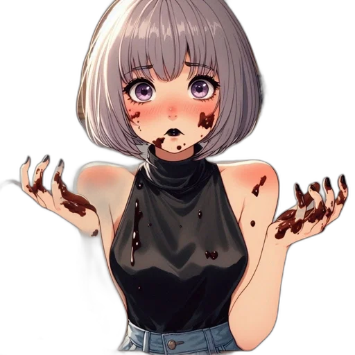 mask, face, creature, hair, anime, pixel art, cartoon, concept art transparent PNG cut-out