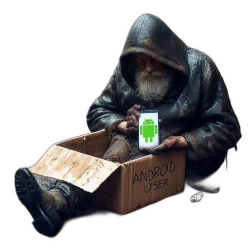 concept art, fantasy art, homeless, man, sits, under, drizzle, clad transparent PNG cut-out