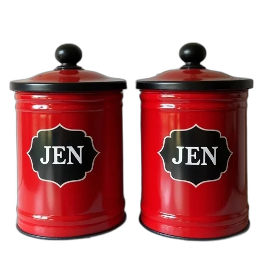 3d render, photorealistic, two, identical, red, metal, containers, black transparent PNG cut-out