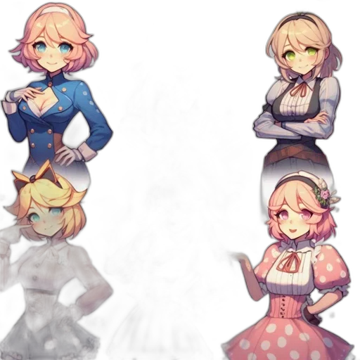 staff, dress, concept art, pixel art, anime, fantasy art, pastel, monochrome transparent PNG cut-out